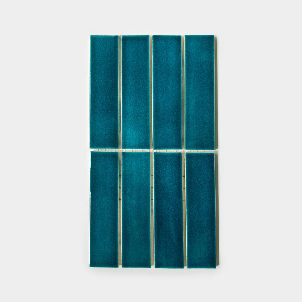 Ceramic Rectangle Tile in Petrol Blue Color