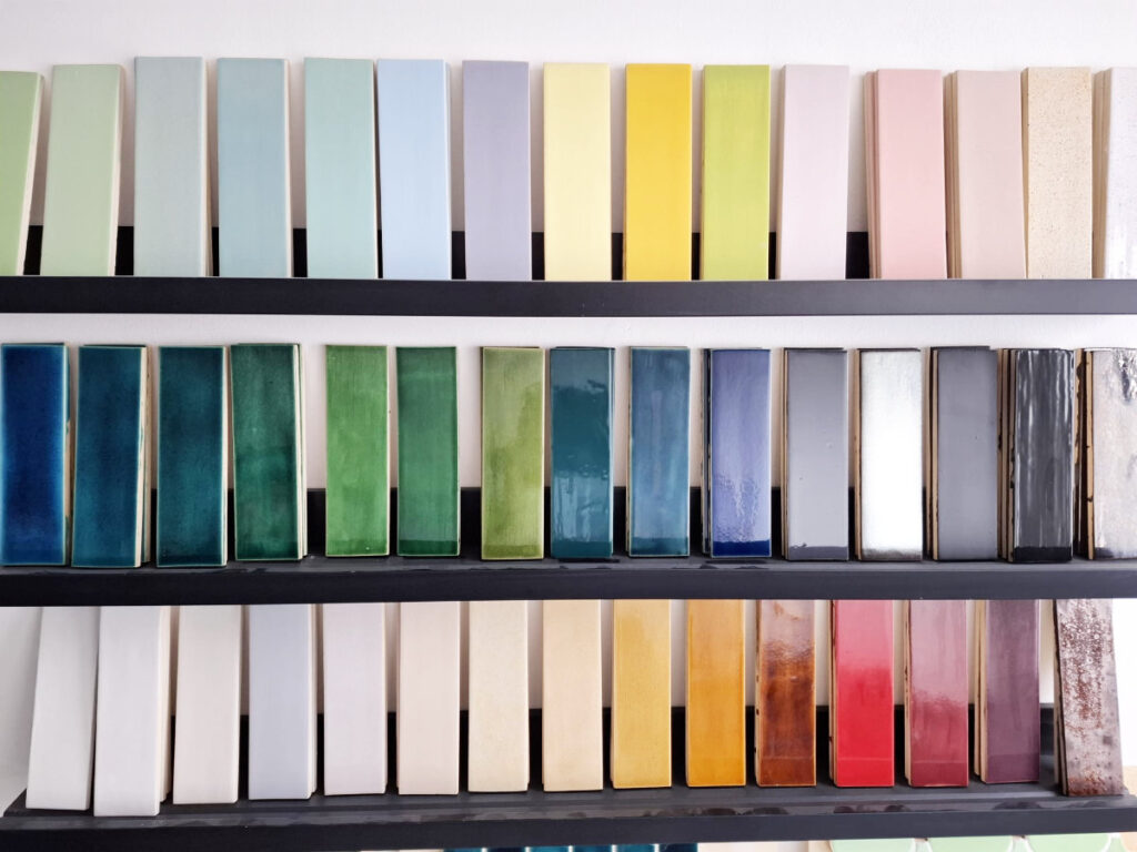 Ceramic mosaic tiles in our showroom.